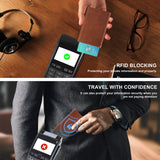 TOYFID Aluminum Alloy Wallet With Genuine Leather Cover Men's Billfolds